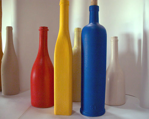 bouteilles de couleur. michel ducruet. Verneusses.2003