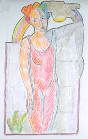 michel ducruet. classical posing. crayons de couleur